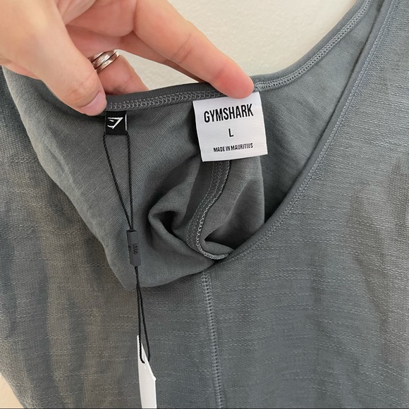 NWT GYMSHARK- Pause Tank Charcoal Baggy Boxy Tank - Picture 7 of 9